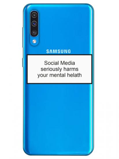 Samsung A30s Social Media Şeffaf Telefon Kılıfı
