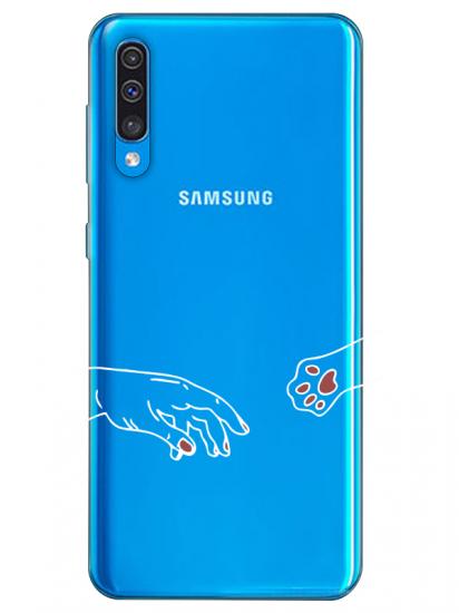 Samsung A30s Hand And Paw Şeffaf Telefon Kılıfı