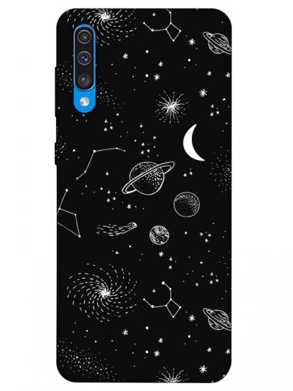 Samsung A30s Gezegenler Siyah Telefon Kılıfı