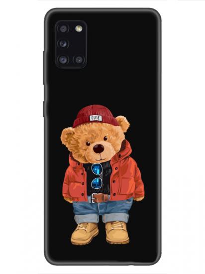 Samsung A31 Teddy Bear Siyah Telefon Kılıfı