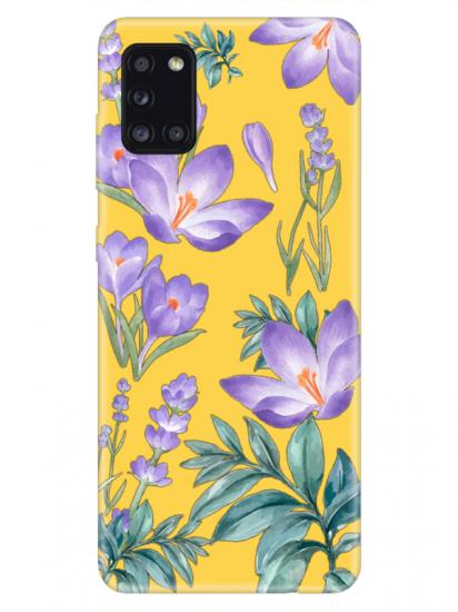 Samsung A31 Kış Çiçeği Sarı Telefon Kılıfı