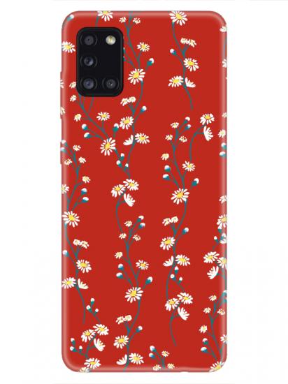 Samsung A31 Papatya Sarmaşığı Kırmızı Telefon Kılıfı