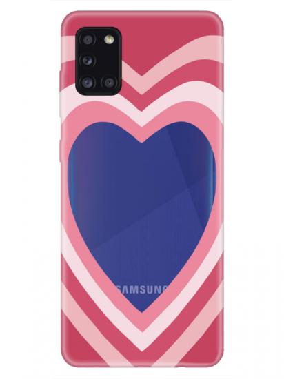 Samsung A31 Estetik Kalp Şeffaf Telefon Kılıfı
