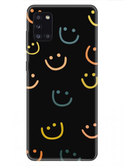 Samsung A31 Emoji Gülen Yüz Siyah Telefon Kılıfı