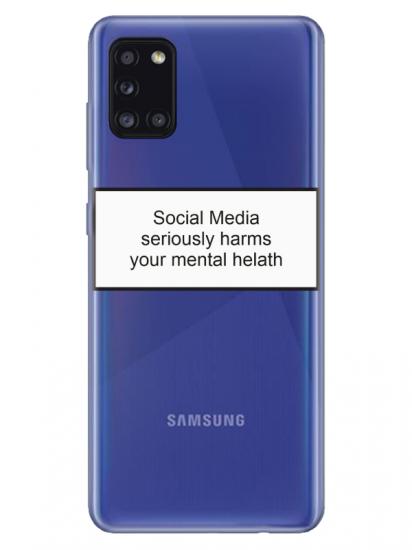 Samsung A31 Social Media Şeffaf Telefon Kılıfı