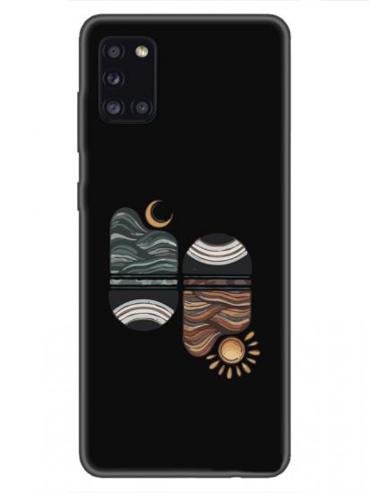 Samsung A31 Sunset Wave Siyah Telefon Kılıfı