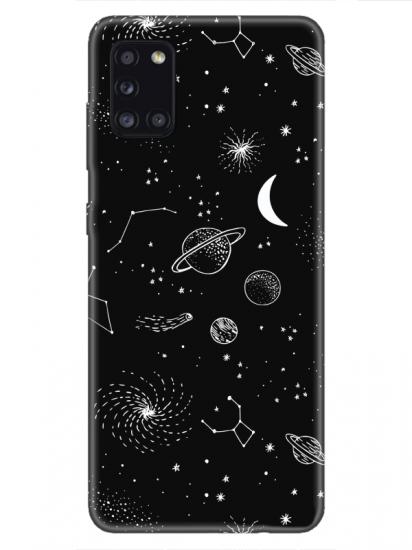 Samsung A31 Gezegenler Siyah Telefon Kılıfı
