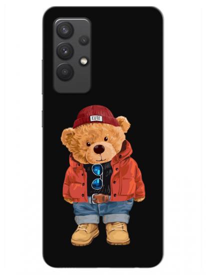 Samsung A32 Teddy Bear Siyah Telefon Kılıfı