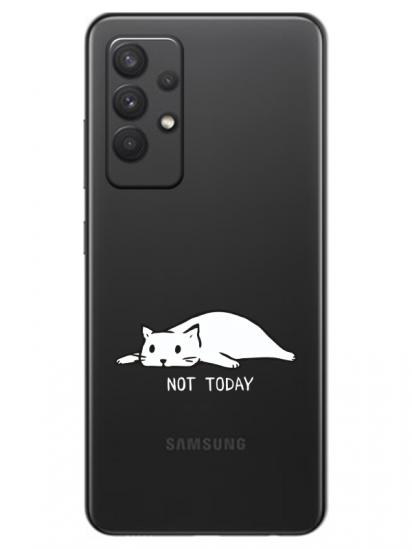 Samsung A32 Not Today Kedi Şeffaf Telefon Kılıfı