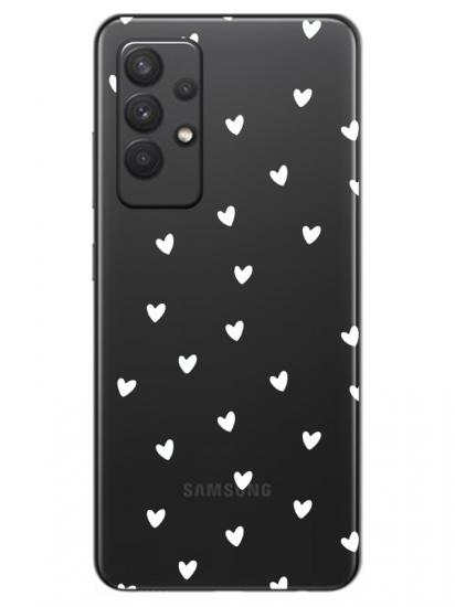 Samsung A32 Minik Kalpler Şeffaf Telefon Kılıfı