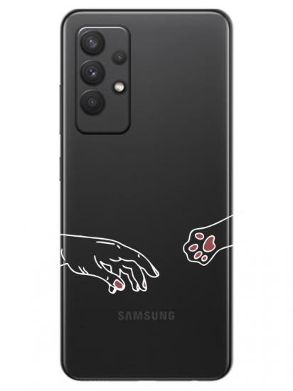 Samsung A32 Hand And Paw Şeffaf Telefon Kılıfı