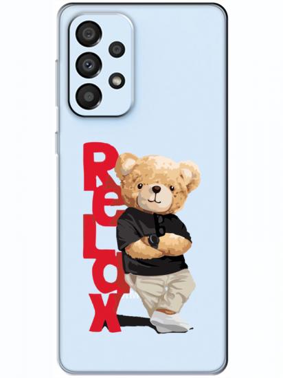 Samsung A33 Teddy Bear Relax Şeffaf Telefon Kılıfı