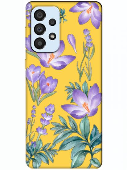 Samsung A33 Kış Çiçeği Sarı Telefon Kılıfı