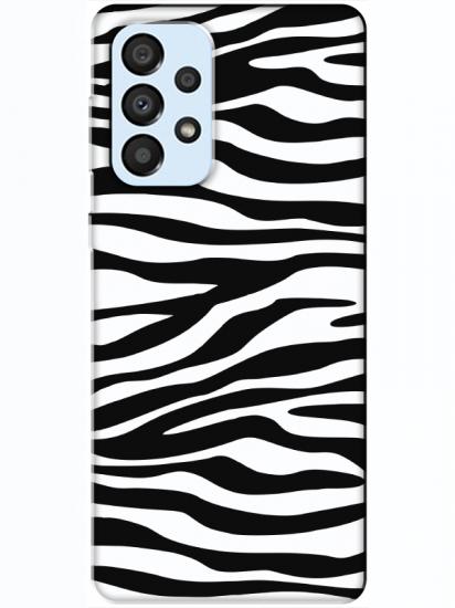 Samsung A33 Zebra Desen Siyah Telefon Kılıfı
