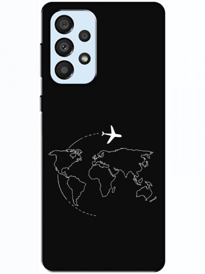 Samsung A33 Harita Uçak Siyah Telefon Kılıfı