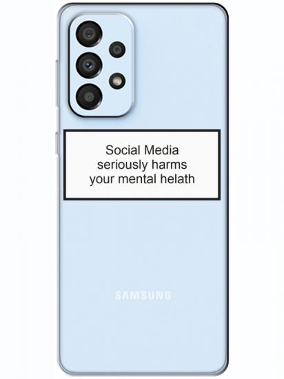 Samsung A33 Social Media Şeffaf Telefon Kılıfı