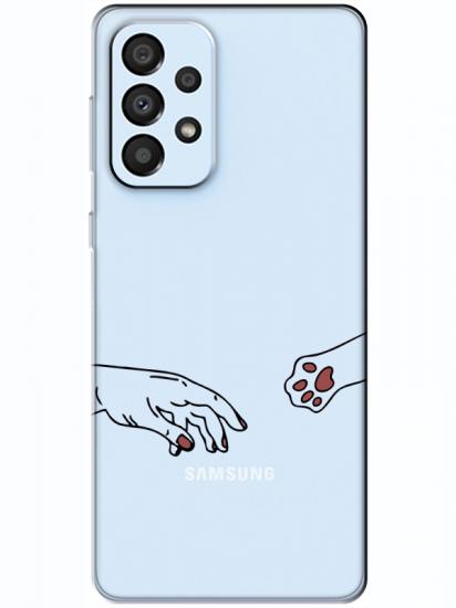 Samsung A33 Hand And Paw Şeffaf Telefon Kılıfı