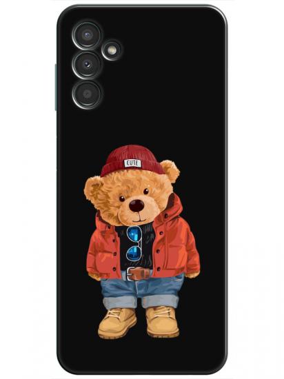 Samsung A34 Teddy Bear Siyah Telefon Kılıfı