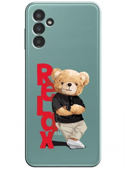 Samsung A34 Teddy Bear Relax Şeffaf Telefon Kılıfı
