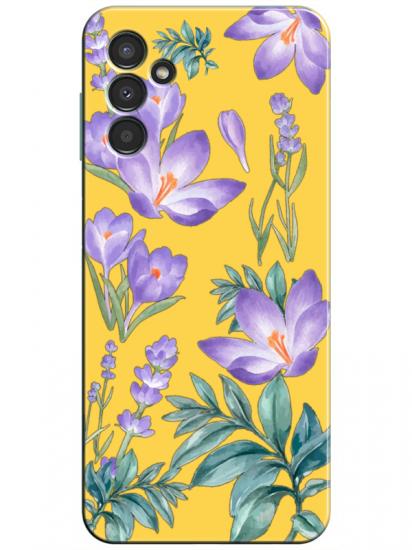 Samsung A34 Kış Çiçeği Sarı Telefon Kılıfı