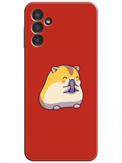 Samsung A34 Sevimli Hamster Kırmızı Telefon Kılıfı