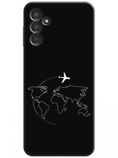 Samsung A34 Harita Uçak Siyah Telefon Kılıfı