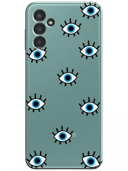 Samsung A34 Nazar Gözler Şeffaf Telefon Kılıfı