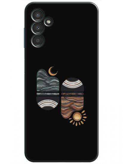 Samsung A34 Sunset Wave Siyah Telefon Kılıfı