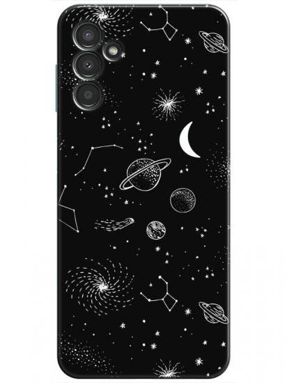 Samsung A34 Gezegenler Siyah Telefon Kılıfı