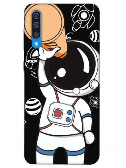 Samsung A50 Astronot Siyah Telefon Kılıfı