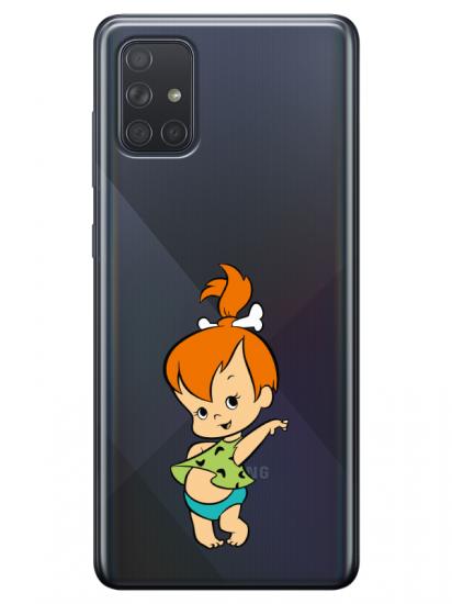 Samsung A51 Taş Devri Kız Bebek Şeffaf Telefon Kılıfı