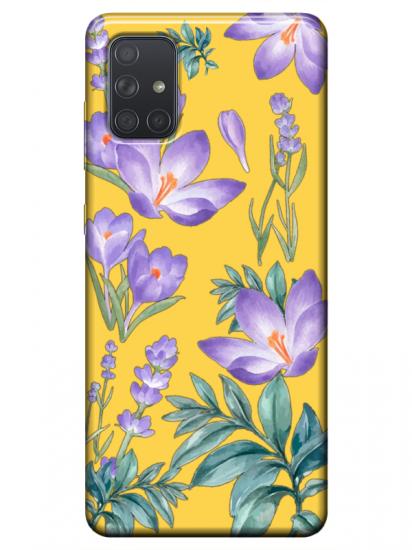 Samsung A51 Kış Çiçeği Sarı Telefon Kılıfı