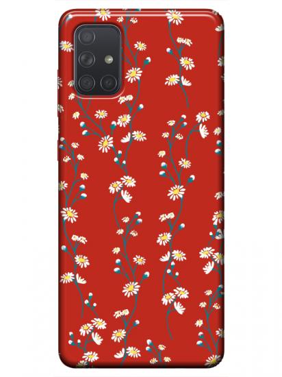 Samsung A51 Papatya Sarmaşığı Kırmızı Telefon Kılıfı