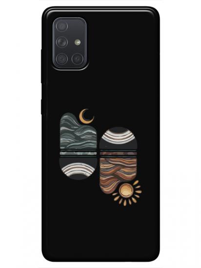 Samsung A51 Sunset Wave Siyah Telefon Kılıfı