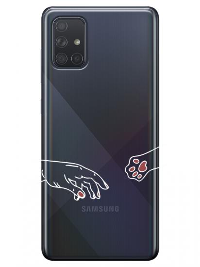 Samsung A51 Hand And Paw Şeffaf Telefon Kılıfı