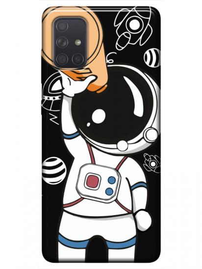 Samsung A51 Astronot Siyah Telefon Kılıfı