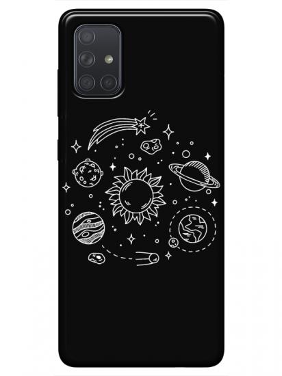 Samsung A51 Gezegen Siyah Telefon Kılıfı