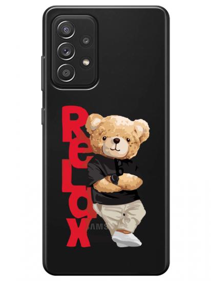 Samsung A52 Teddy Bear Relax Şeffaf Telefon Kılıfı
