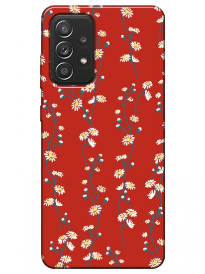 Samsung A52 Papatya Sarmaşığı Kırmızı Telefon Kılıfı