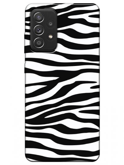 Samsung A52 Zebra Desen Siyah Telefon Kılıfı