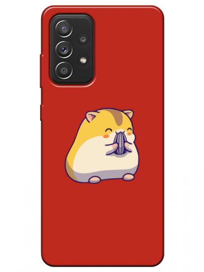 Samsung A52 Sevimli Hamster Kırmızı Telefon Kılıfı