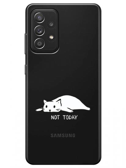 Samsung A52 Not Today Kedi Şeffaf Telefon Kılıfı