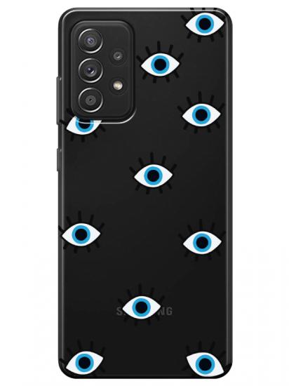 Samsung A52 Nazar Gözler Şeffaf Telefon Kılıfı