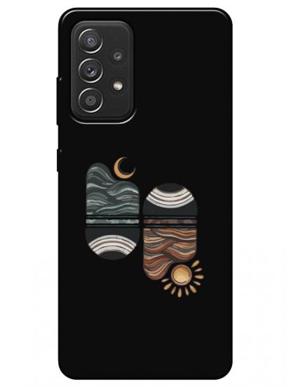 Samsung A52 Sunset Wave Siyah Telefon Kılıfı