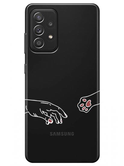 Samsung A52 Hand And Paw Şeffaf Telefon Kılıfı