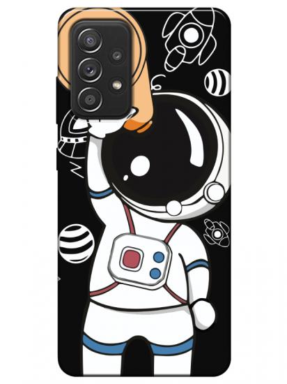 Samsung A52 Astronot Siyah Telefon Kılıfı