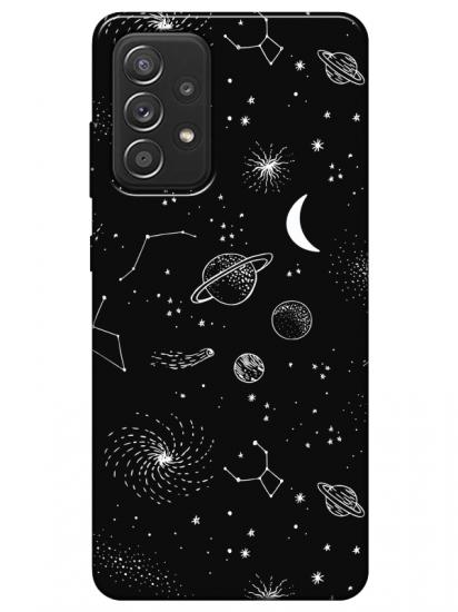 Samsung A52 Gezegenler Siyah Telefon Kılıfı