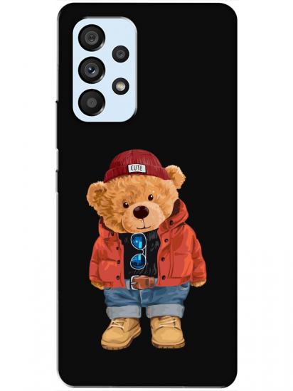 Samsung A53 Teddy Bear Siyah Telefon Kılıfı
