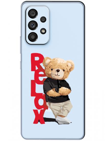 Samsung A53 Teddy Bear Relax Şeffaf Telefon Kılıfı