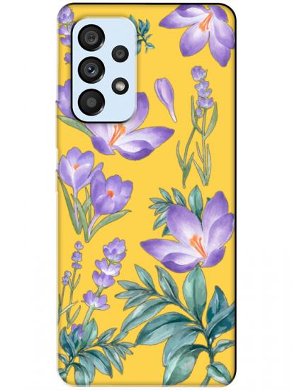 Samsung A53 Kış Çiçeği Sarı Telefon Kılıfı